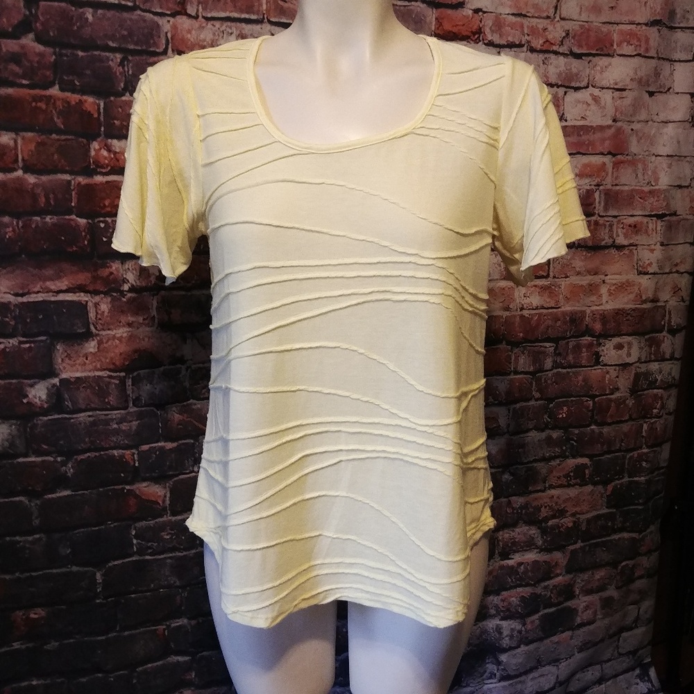 Soft Surroundings shirt Women Size S Yellow Cotton